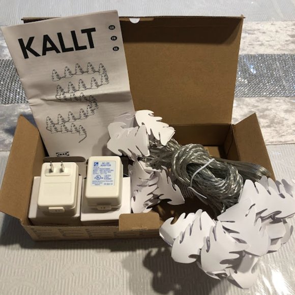 IKEA KALLT string light garland, white leaf - Picture 4 of 8